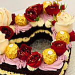 Rosy Heart Chocolate Cake