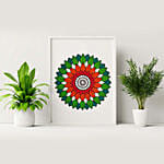 Green & Orange Art White Frame