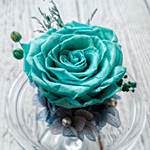 Forever Blue Rose In High Heel Transparent Glass