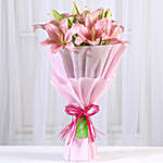 Admirable Asiatic Pink Lilies Bunch