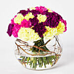 Beautiful Mixed Carnations Bowl Arrangement