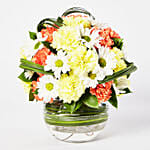 Blissful Mixed Flowers Bowl Arrangement