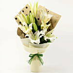 Bright White Oriental Lilies Bouquet