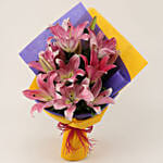 Enchanting Pink Oriental Lilies Bouquet