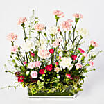 Exclusive Mixed Carnations Glass Vase Arrangement