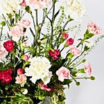 Exclusive Mixed Carnations Glass Vase Arrangement