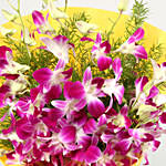 Ten Exotic Purple Orchids Bunch