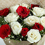 White Roses N Red Roses Bunch