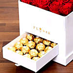 Classic Red Roses Arrangement In White Box