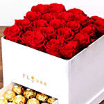 Classic Red Roses Arrangement With Teddy Bear