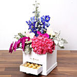Dazzling Floral Box With Chocolates