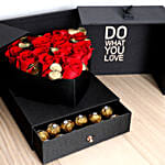 Luxurious Roses And Chocolate Box