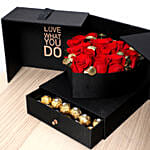 Luxurious Roses And Chocolate Box