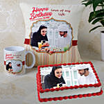 Personalised Cushion Mug And Cake Combo