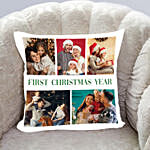 First Christmas Year Personalised Cushion