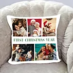 First Christmas Year Personalised Cushion