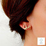 Personalized Name Silver Earring Gold Color