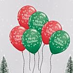 Merry Christmas Latex Balloon Set Of 6