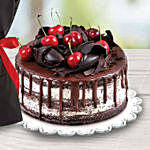Red Tulip With Half Kg Black Forest Cake