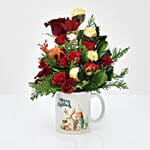 Flowers N Chocolate In Merry Christmas Mug