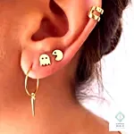 Pac Man Gold Earring