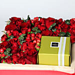 Patchi And Roses In Wooden Tray