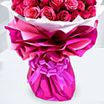 Dark Pink Roses With Godiva Chocolate Box