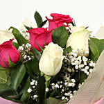 Attractive Pink and White Roses Bouquet