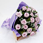 Eternal 20 Purple Fresh Roses Bouquet