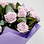 Eternal 20 Purple Fresh Roses Bouquet