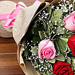 Pink N Red Roses Beautiful Bouquet
