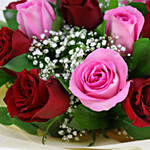 10 Pink n 10 Red Roses Bouquet