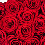 باقة 17 وردة جوري أحمر فاخر في بوكس شكل قلب