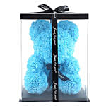 Artificial Blue Roses Teddy