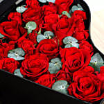 Roses and Chocolates Black Heart Box