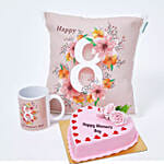 Womens Day Cushion Mug n Cake Combo