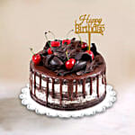 Black Forest Cake 1.5 Kg With Happy Birthday Topper