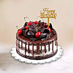 Black Forest Cake 1 Kg With Happy Birthday Topper