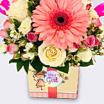 Its A Girl Mix Flowers Vase