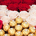 Glorious Mixed Roses & Ferrero Rocher Box