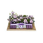 Gracious Mixed Flowers & Chocolates Golden Tray