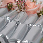 Lovely Peach Roses & Chocolates White Love Box