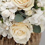 Mixed White Flowers Golden Vase