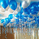 Blue And Silver Helium Balloon Decor