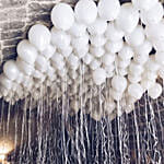 100 White Balloons