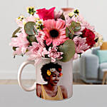 Ravishing Mixed Flowers In Personalised Mug