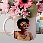 Ravishing Mixed Flowers In Personalised Mug