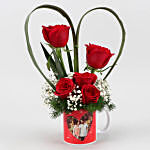 Red Roses In Personalised In Love Mug