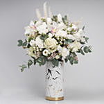 Serene Mixed Flowers White Vase