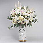 Serene Mixed Flowers White Vase